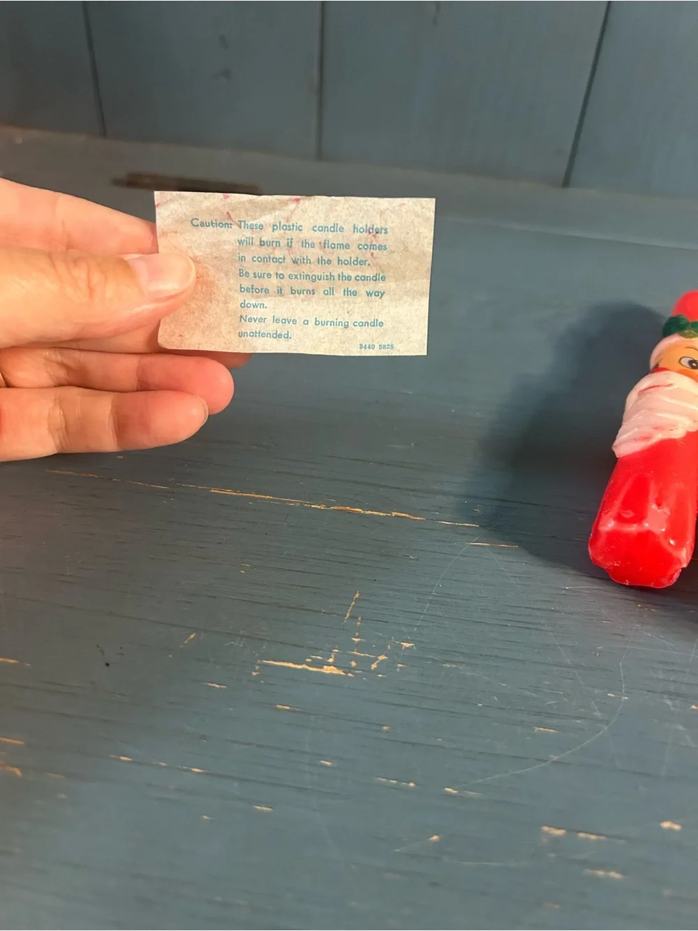 Vintage Santa Face Red Holiday 10” Taper Candle by Robert Alan - Mid Century